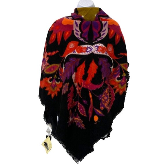 Fraas The Scarf Co Square Four Way Blanket Wrap Multicolor Floral NWT $48 - Picture 2 of 9